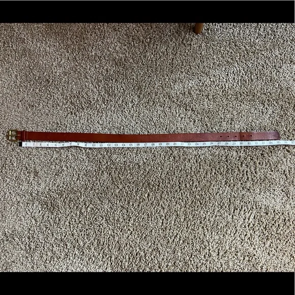 Calvin Klein Brown Leather Belt with Brass Buckle - Picture 4 of 11